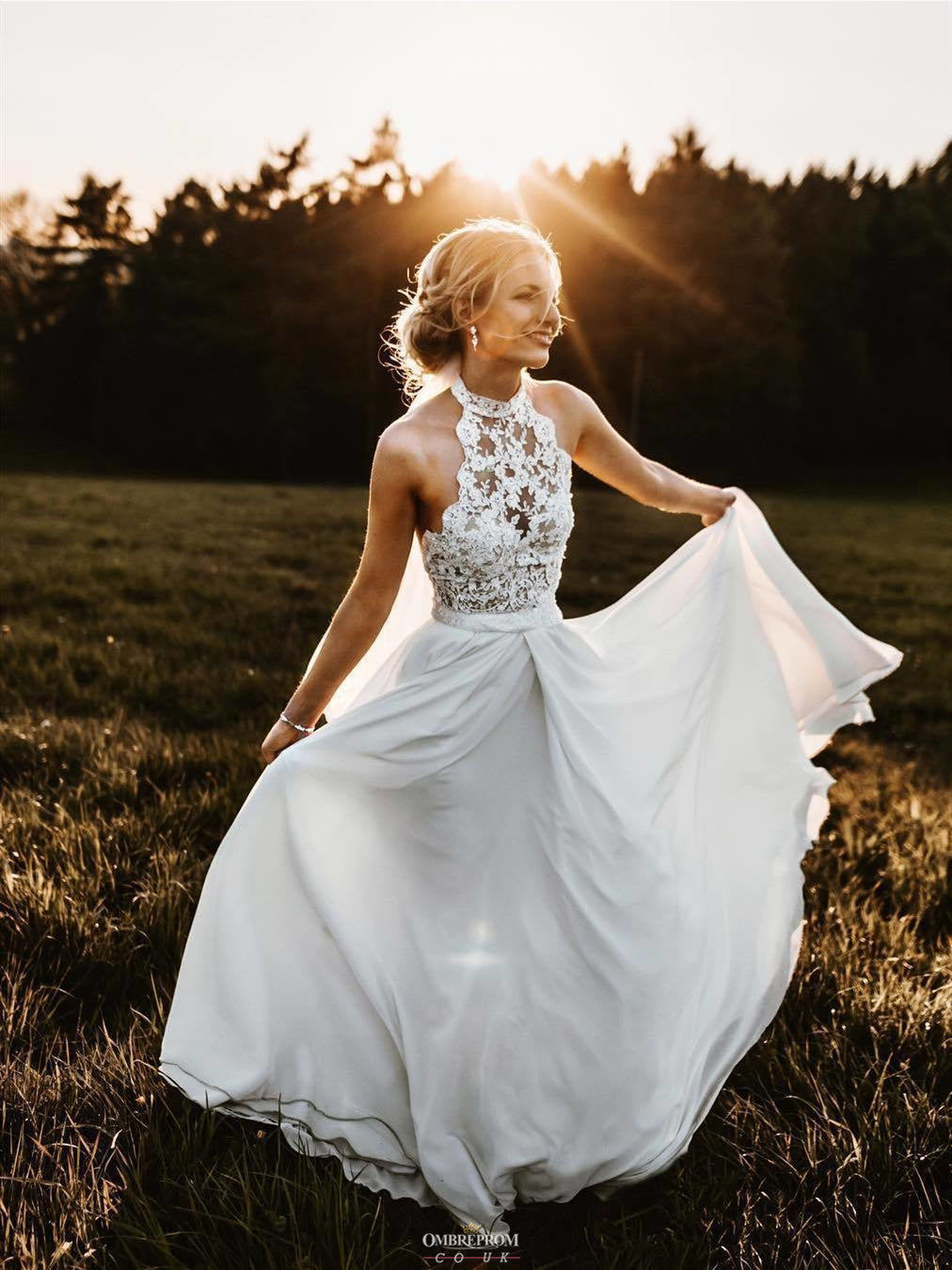  White Flowy Wedding Dress in the world Don t miss out 