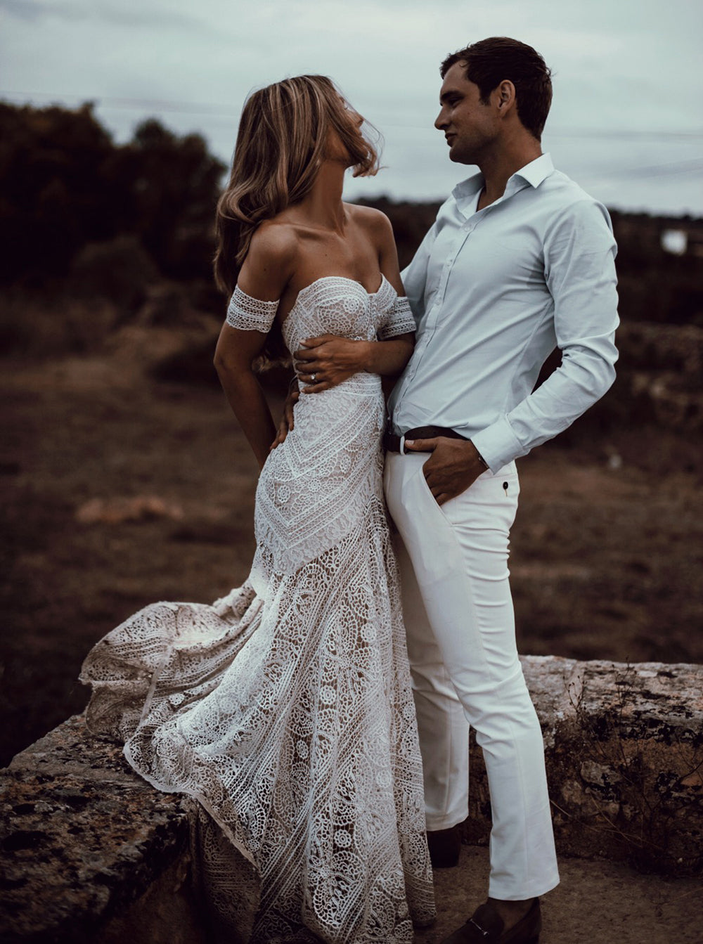 Buy Ivory Lace Country Wedding Dresses Sweetheart Beach ...