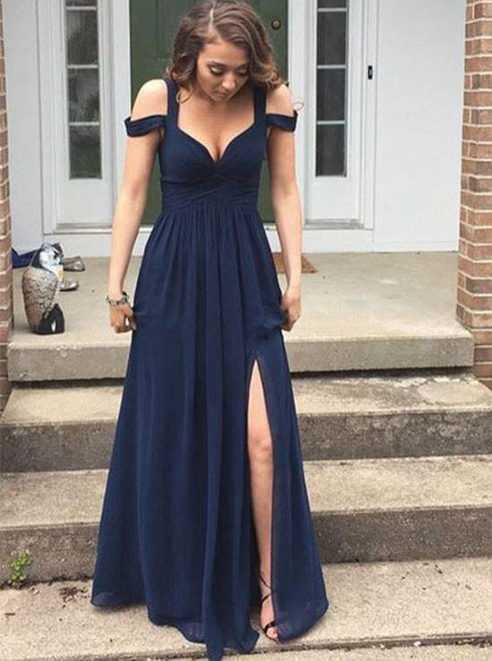 Simple Navy Blue Prom Dresses Hotsell ...