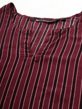 Cherry Stripes Cotton Loungewear Set Loungewear RUNWAYIN 