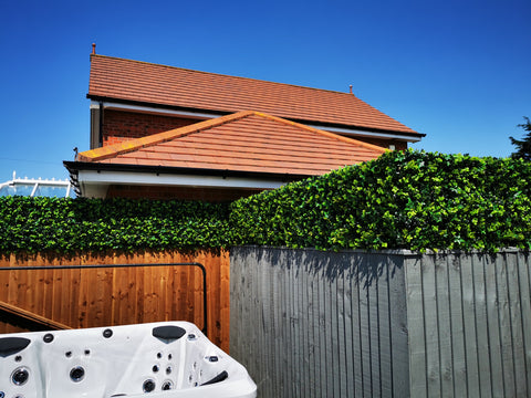 artificial ivy bush hedge extension on wooden fence