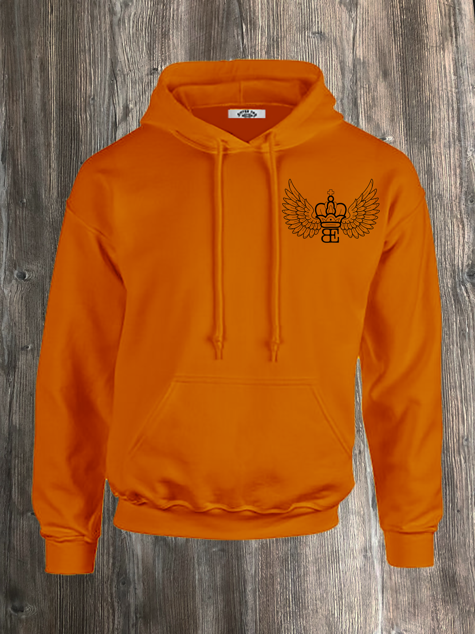 orange and black hoodie