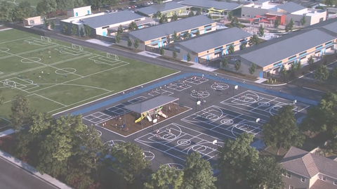Aerial Shot of the Final School Development