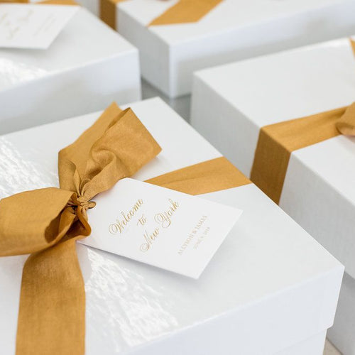 Gallery: Blush and Gold NYC Themed Wedding Welcome Boxes