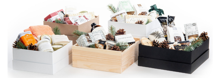 Luxury holiday curated gift boxes for client gifting and corporate events by Marigold & Grey