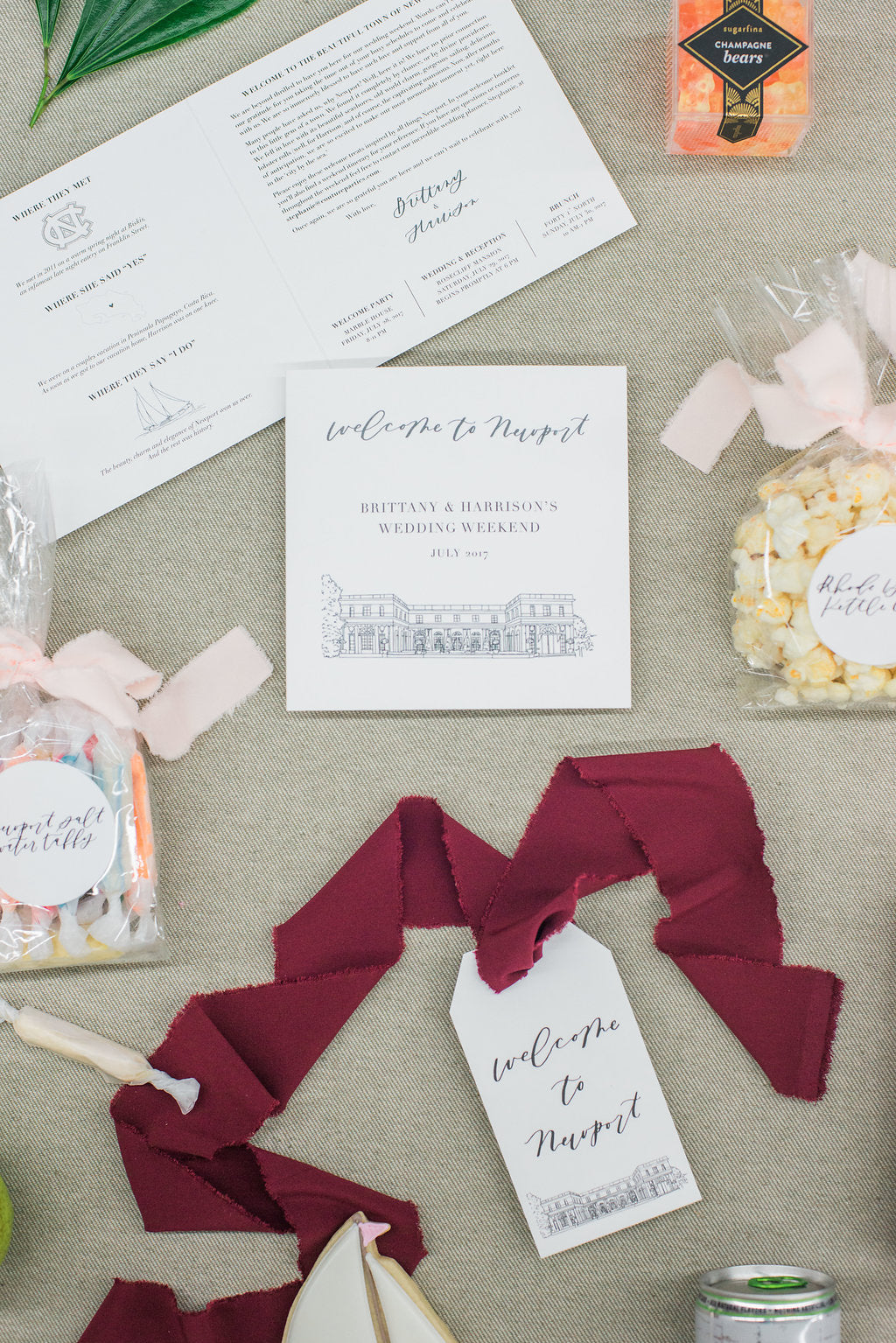 Custom welcome letter for wedding welcome gifts