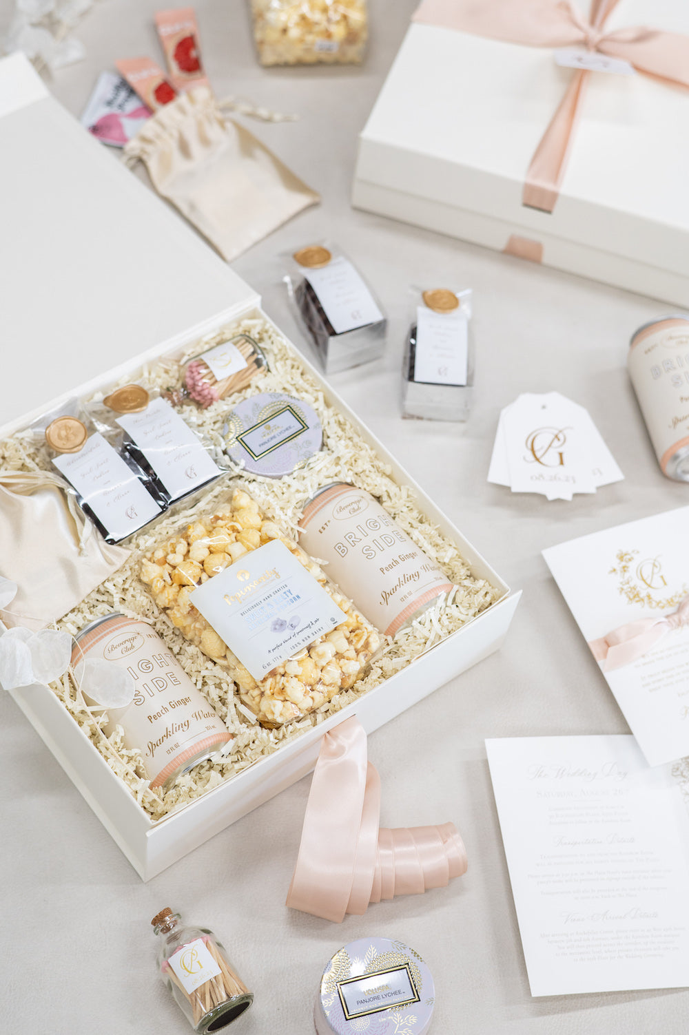 elegant wedding welcome gift boxes for NYC wedding