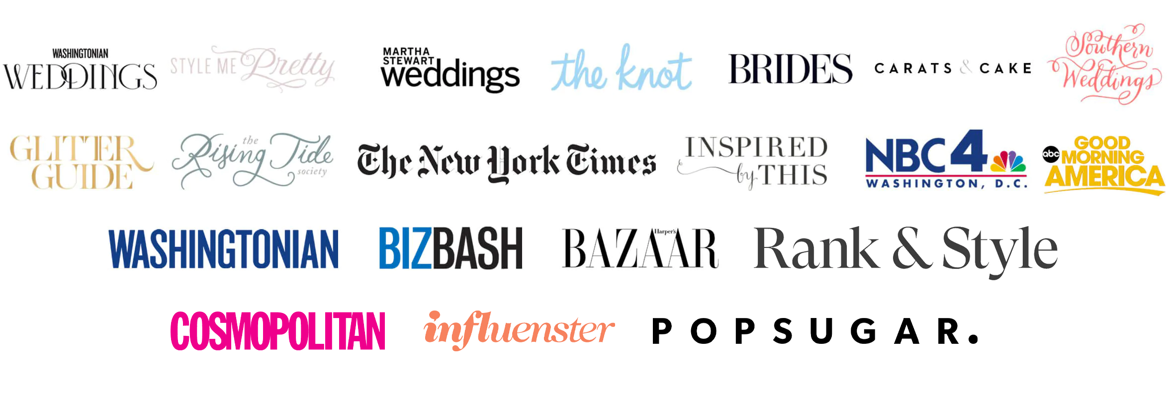 Logos of publications and sites we are featured in