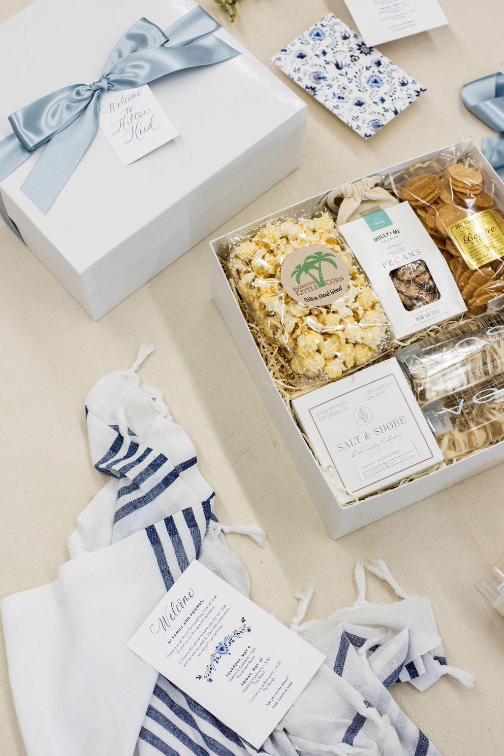 Hilton Head wedding welcome boxes