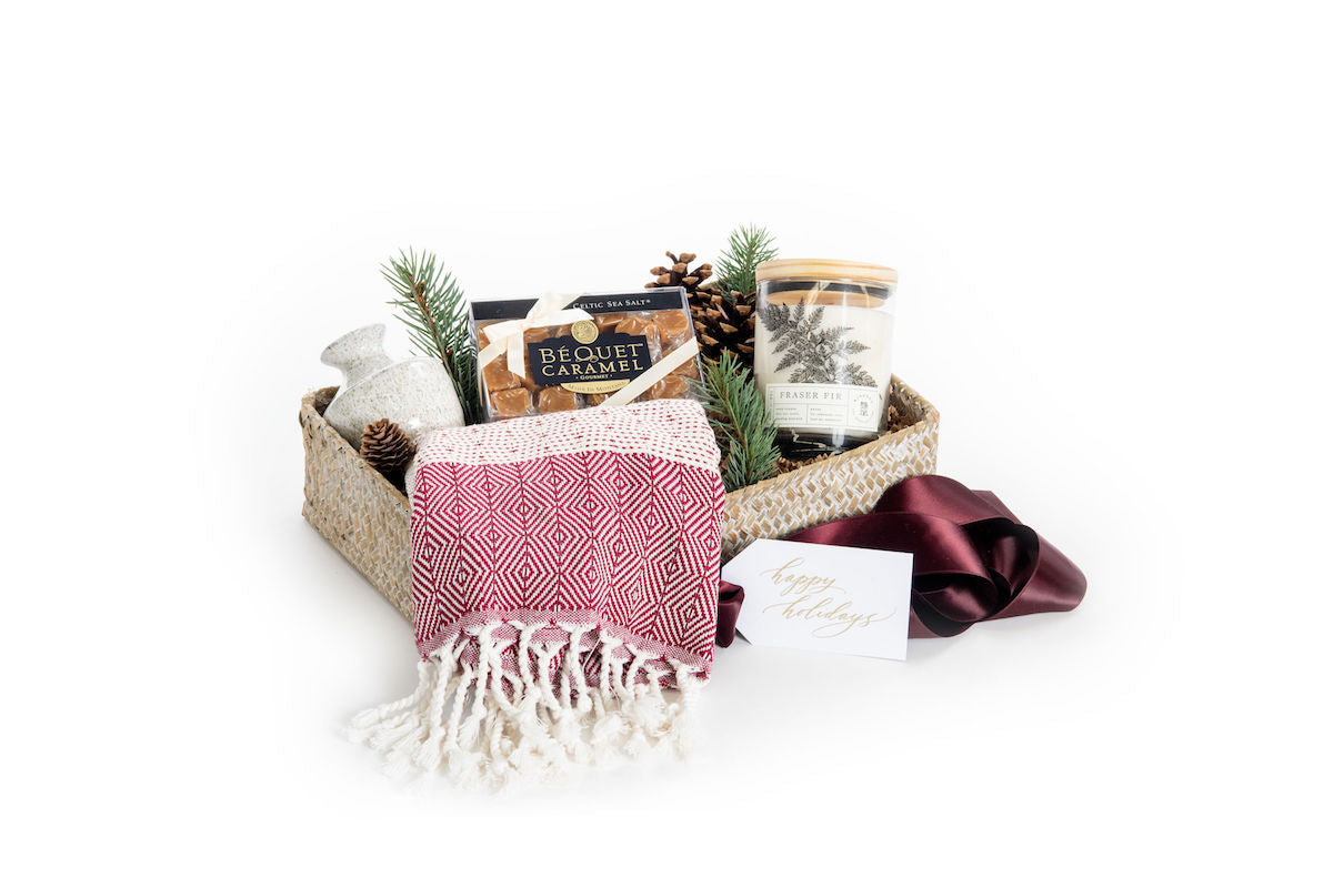 Luxury holiday gift basket for clients, co-workers, neighbors, and hostess gifting by Marigold & Grey