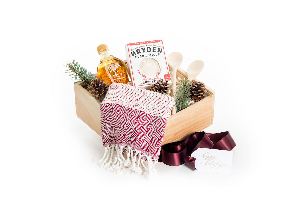 Holiday gender neutral curated gift boxes for client and corporate gifting by Marigold & Grey