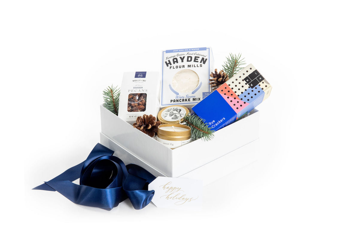 Masculine luxury curated gift box for client gifting by Marigold & Grey