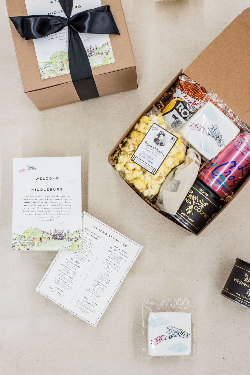 virginia wedding welcome boxes