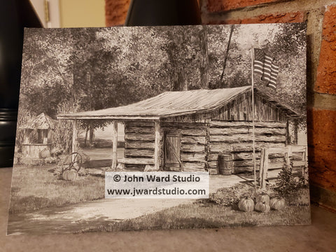 Kidwell Log Cabin note card by John Ward