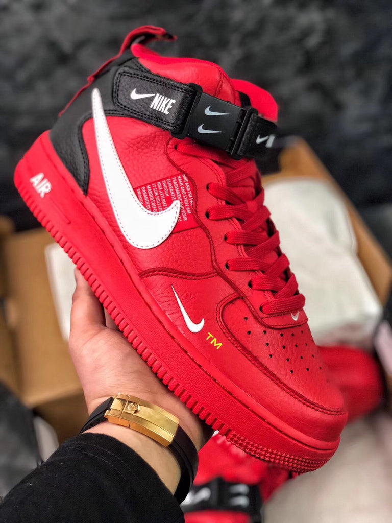 air force 1 overbranded red