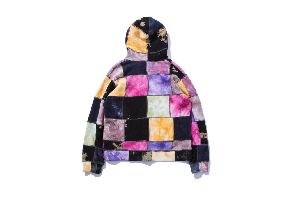 patchwork tie dye hoodie