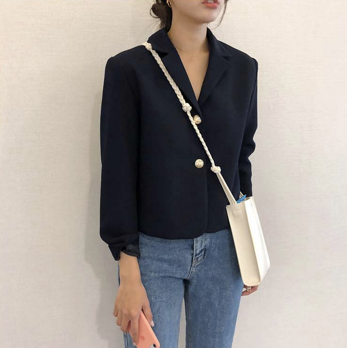 short navy blazer