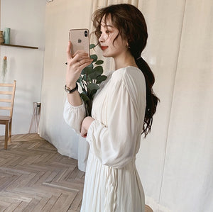 white dress korean style