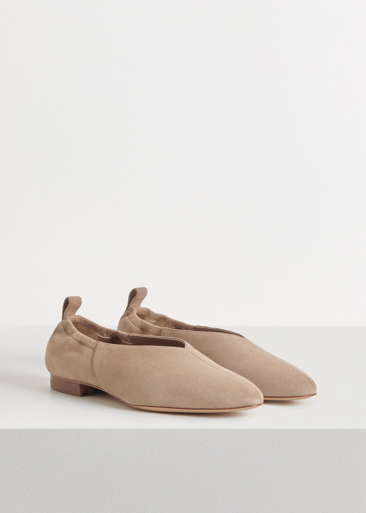 tan suede ballet flats