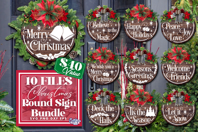Christmas Round Ornament SVG - Christmas Coasters Round Sign SVG - Drizy  Studio