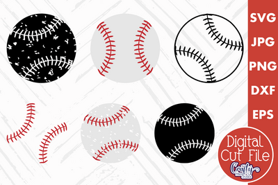 Baseball SVG, Distressed Split Baseball, Softball