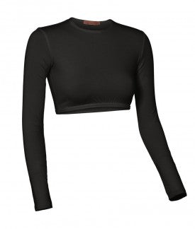 WOMENS NYLON/LYCRA 3/4 SLEEVE CROP TOP – The Shell Station