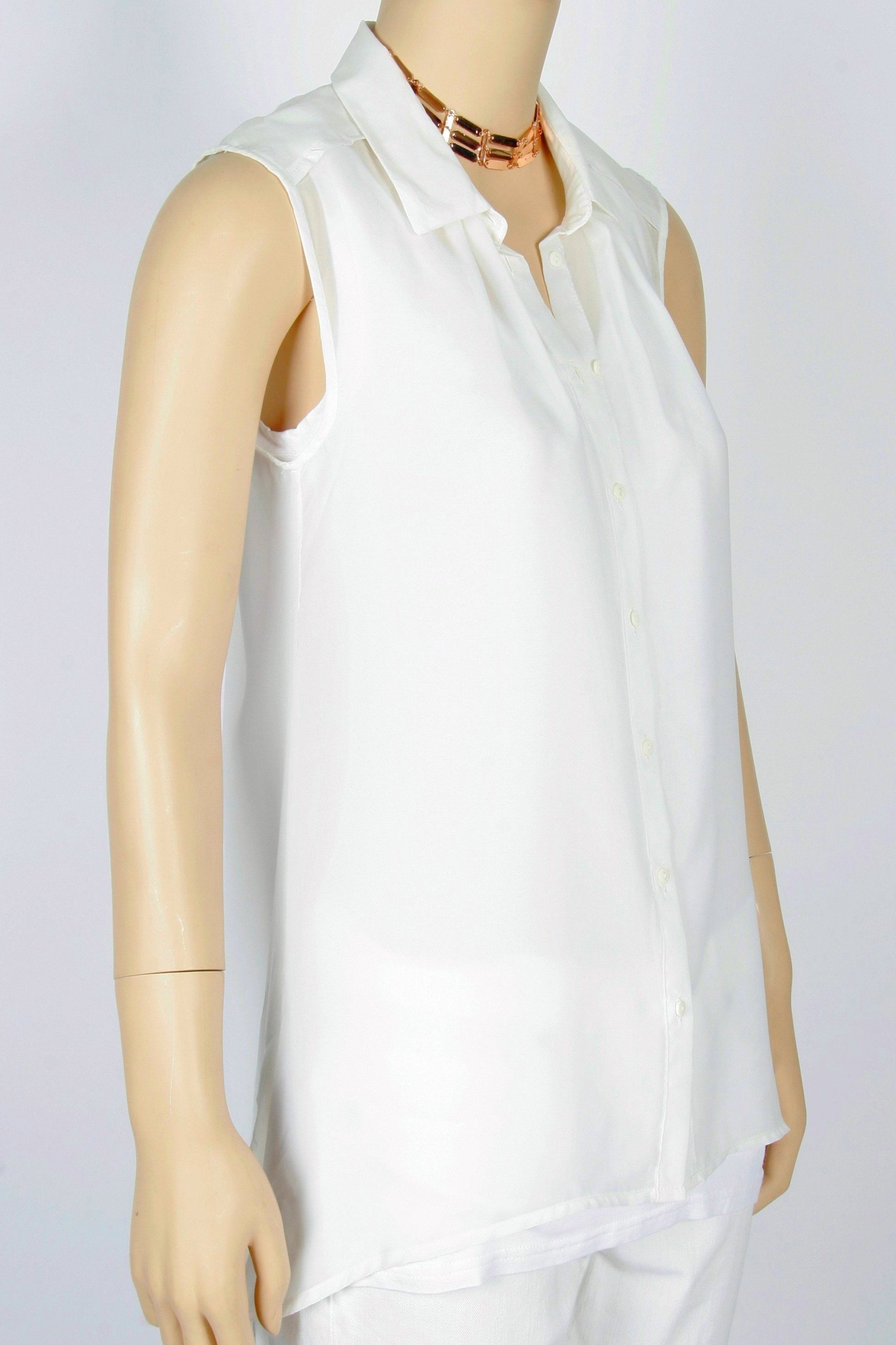 H&M Sheer Sleeveless Button Up Top-Size 6