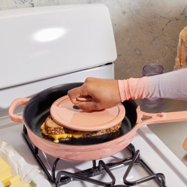 Cast Iron Set | Includes Full-Sized and Tiny Cast Iron Always Pan, Hot Grips & Grill Press | Heirloom-Quality Enamled Cast Iron | Limited Time Bundle