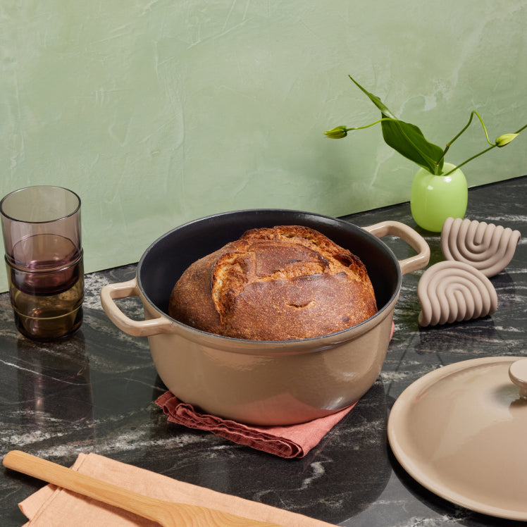 Green Enameled Cast Iron Frying Pan - Joyful Cook