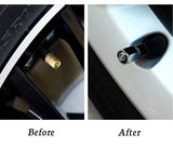 NISSAN Set LOGO Emblems with Black Keychain Tire Valves Wheel Air Caps - US SELLER