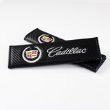 Cadillac Black Carbon Fiber Look Seat Belt Cover X2