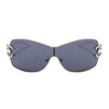 Ziya Luxe Wrap Around Tinted Sunglasses with Rhinestone Detailing on the Side