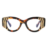Idril Oversized Square Frame with Metal Accents Sunglasses