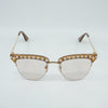 Hedi Metal Frame Rhinestone Inlaid Sunglasses - Shadeitude