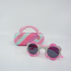 Flower Glitter Sunglasses and Case Set - Shadeitude