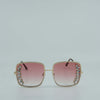 Adorned Radiant Rhinestone Square Sunglasses - Shadeitude