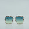 Oversized Chain Link Ombre Square Sunglasses - Shadeitude