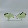 Drip Rimless Oval Slim Sunglasses - Shadeitude