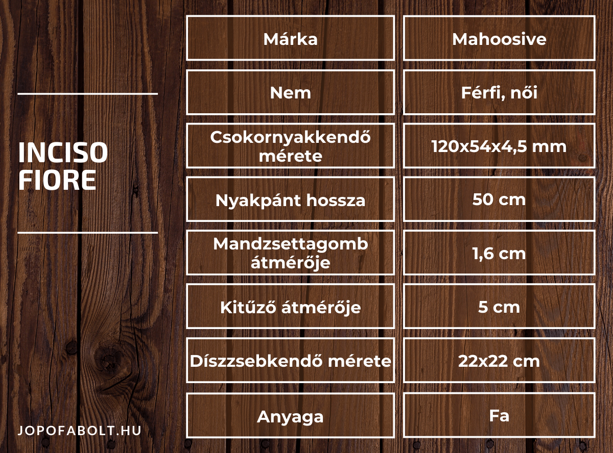 Inciso Fiore Fa Csokornyakkendő termékleírás