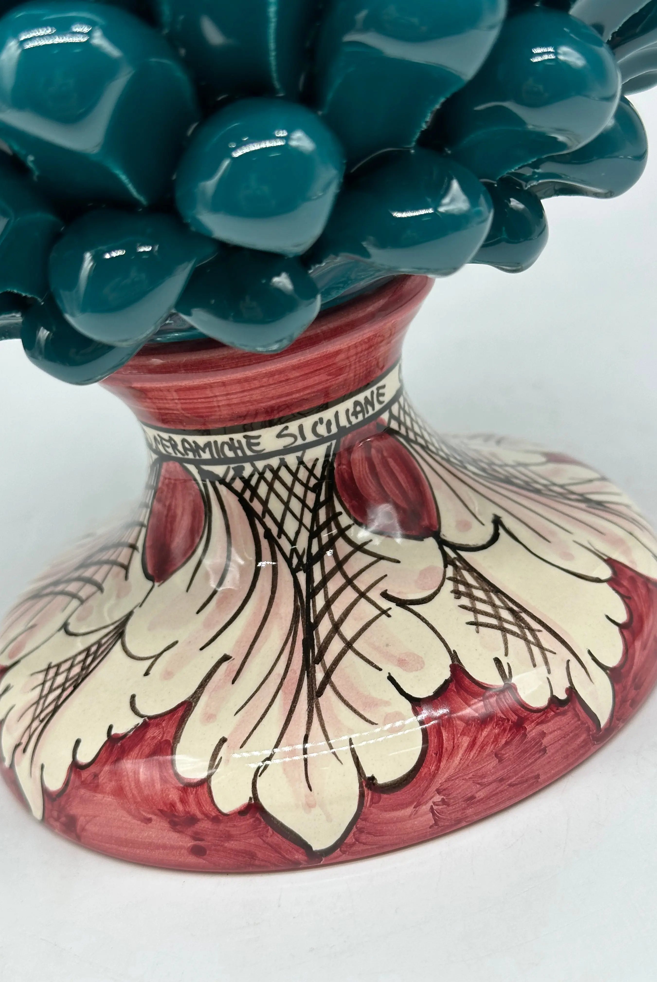 Aceitera de cerámica Caltagirone, con varias opciones de decoración (1ud) -  h 16 cm aprox. Mod TD VERSIÓN OPCIÓN SELECCIONADA decoro 3
