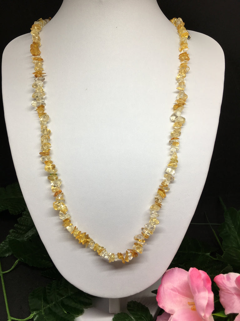 citrine chip necklace