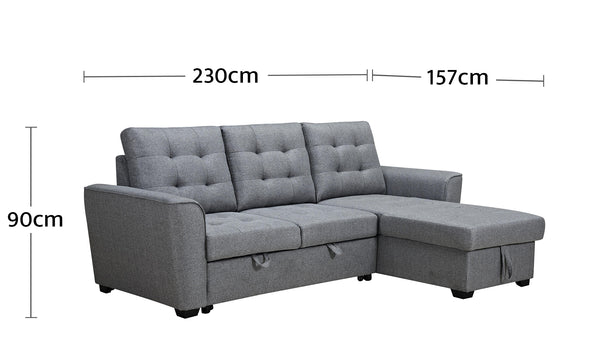 Aurore 3 Seater Sofabed Dimensions
