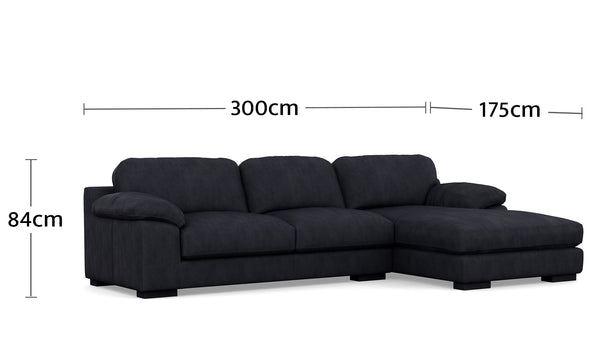 Jacqui 3.5 Seater Chaise Dimensions