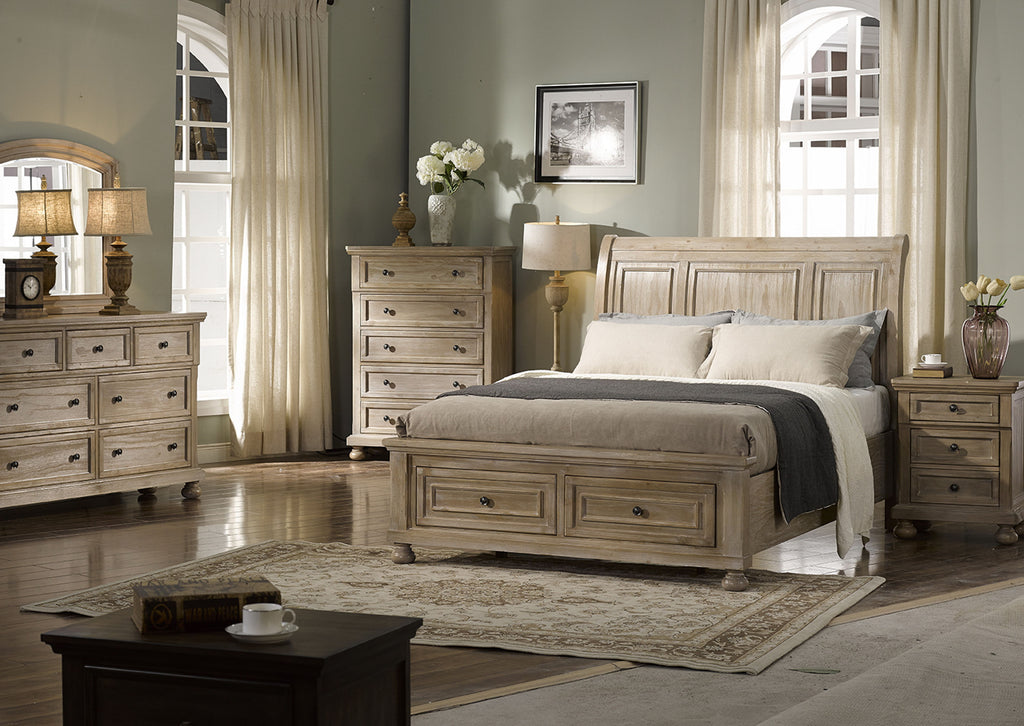 Allegra 4 Piece Bedroom Suite with Bed, 2 Bedsides and Tall Boy ...