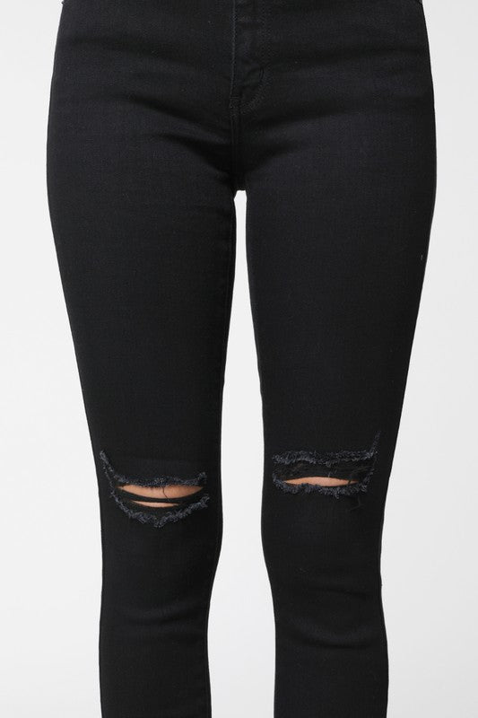 black distressed kancan jeans