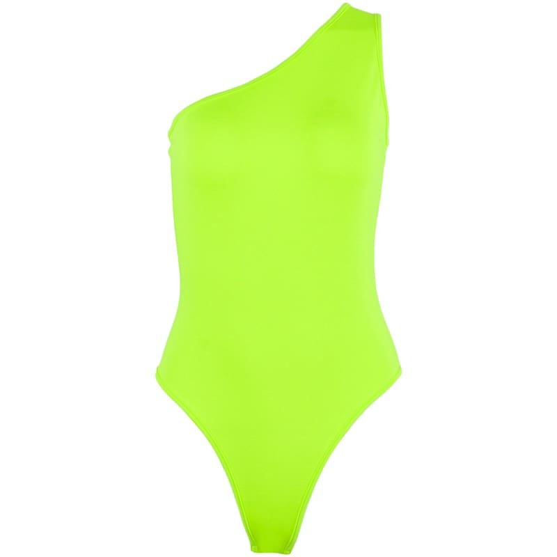 One-Shoulder Sexy Bodysuits Neon Sexy Club