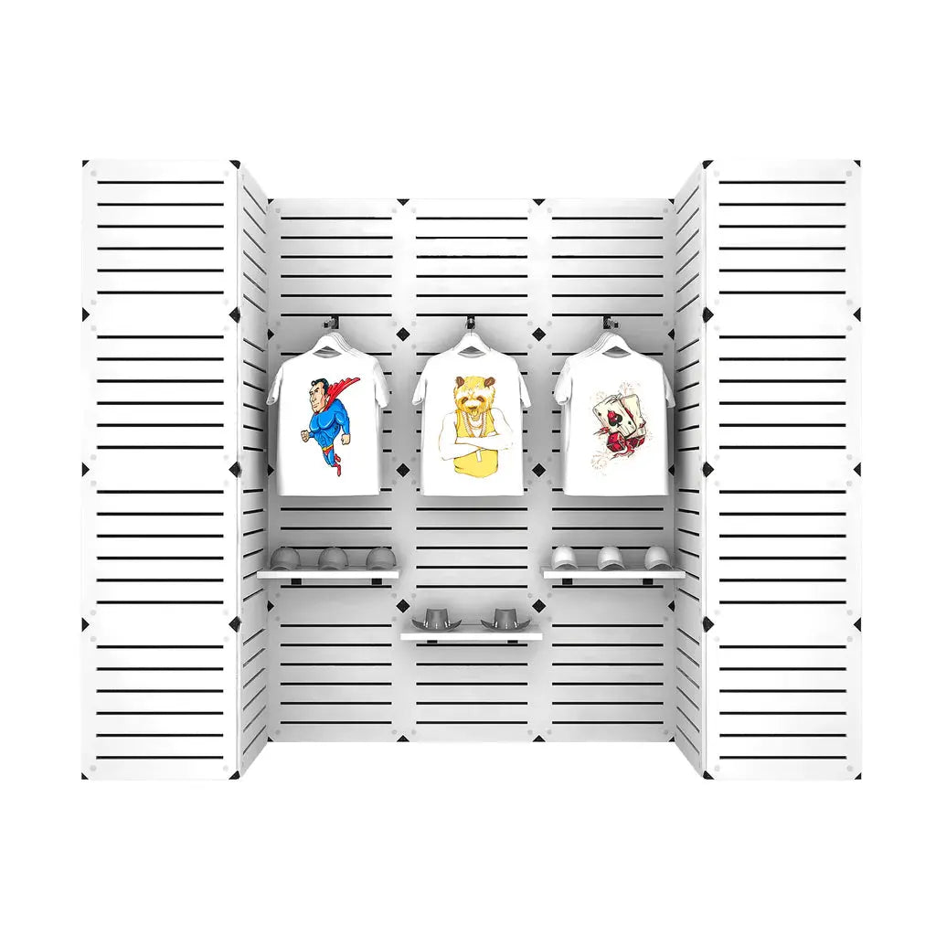 10’ U Shaped Slatwall Display - Optional Graphics and Monitor Mount