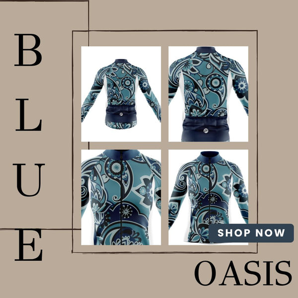 Blue Oasis Long Sleeve Cycling Jersey