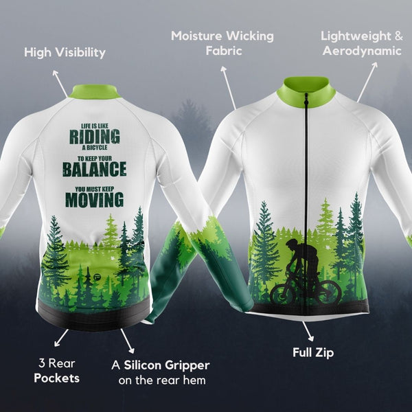 Life in The Saddle | Men's Long Sleeve Cycling Jersey Technical Features