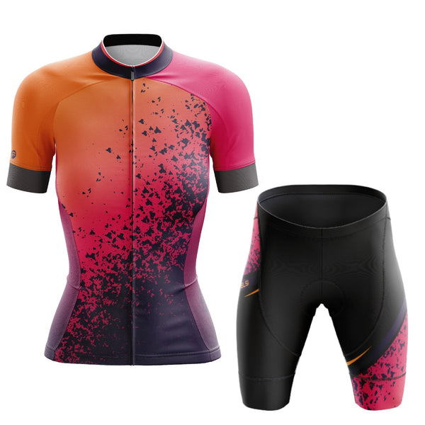 Cycling jersey with fiery orange design reminiscent of a volcano - Orange Volcano Cycling Jersey
